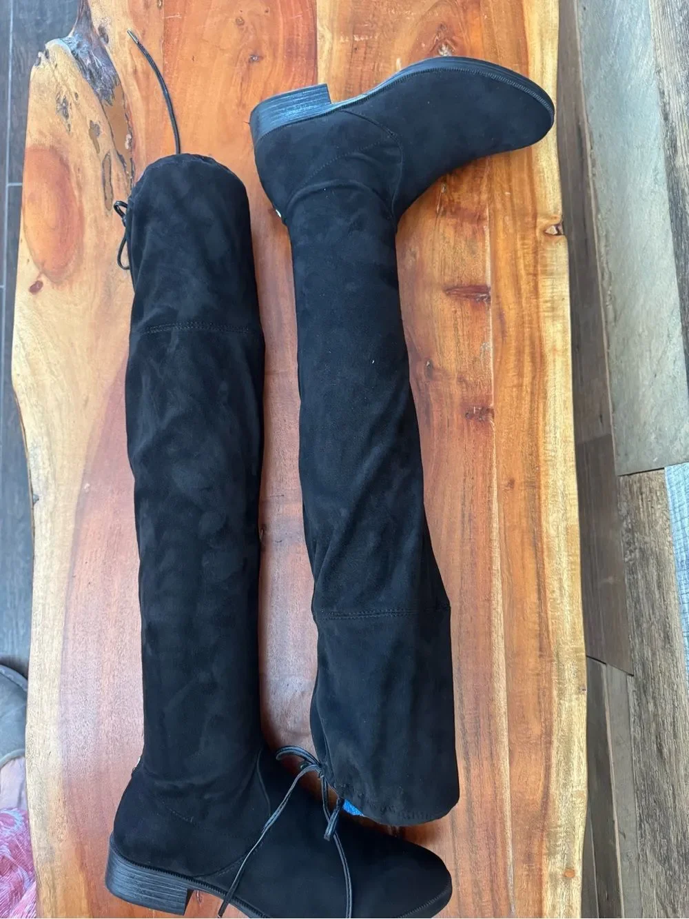 Circus by Sam Edelman Black Faux Suede Over The Knee Boots EUC 9